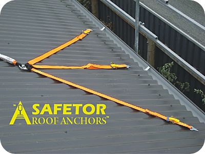Safetor Temporary Claw Anchor attached to a roof