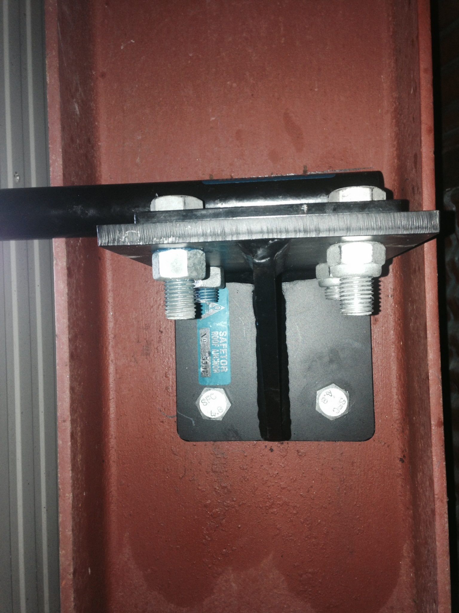 Side view of Mounting Bracket Attached to an Anchor