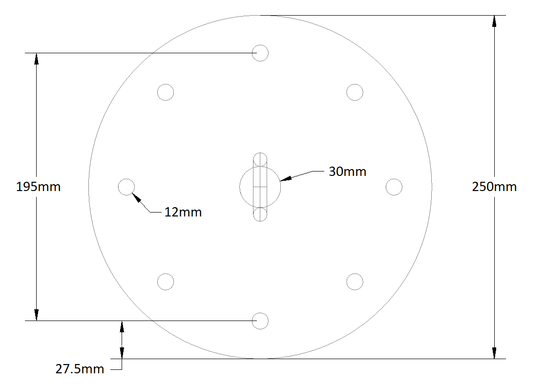 Tri-Chem Anchor top drawing with measurements
